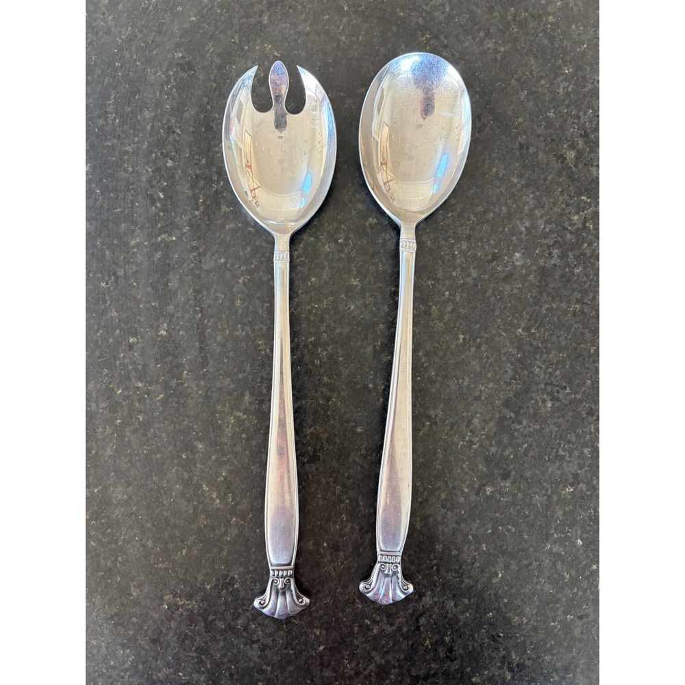 FB Rogers Topaz Stainless Salad Serving Set Spoon Fork Shell Handle Japan 2pc